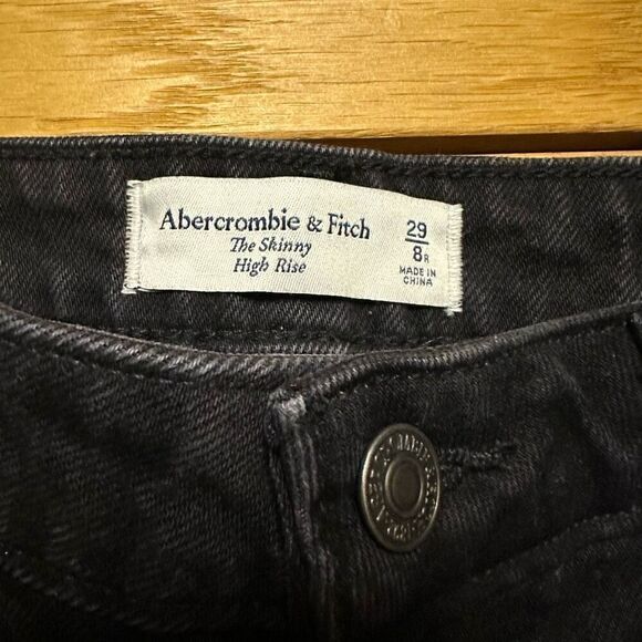 Abercrombie & fitch the skinny high rise black button fly Jean 29/8 - Picture 5 of 8